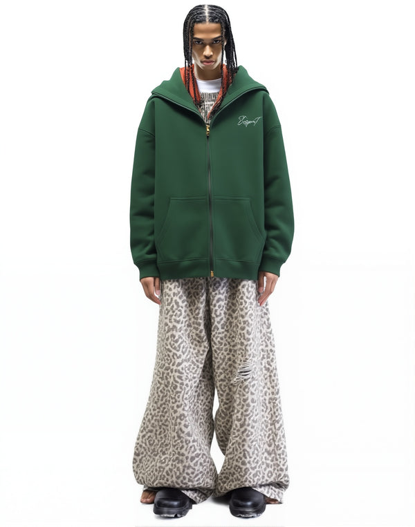 Signature Zip-up Hoodie in green