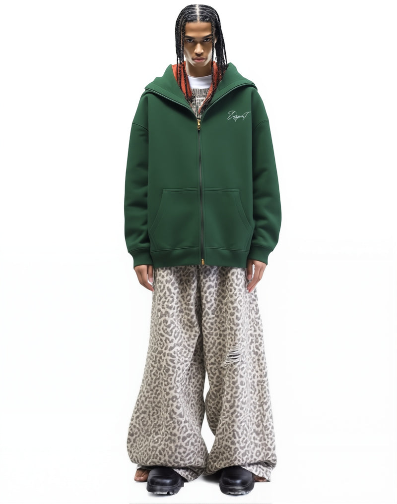 Signature Zip-up Hoodie in green