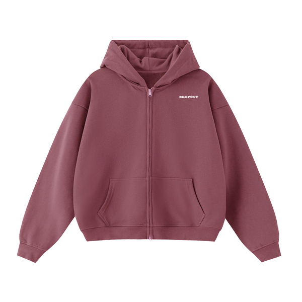 Gothic Logo Zip-Up Hoodie in red