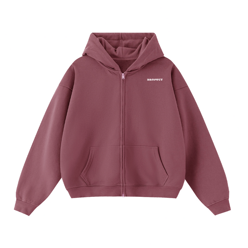 Gothic Logo Zip-Up Hoodie in red