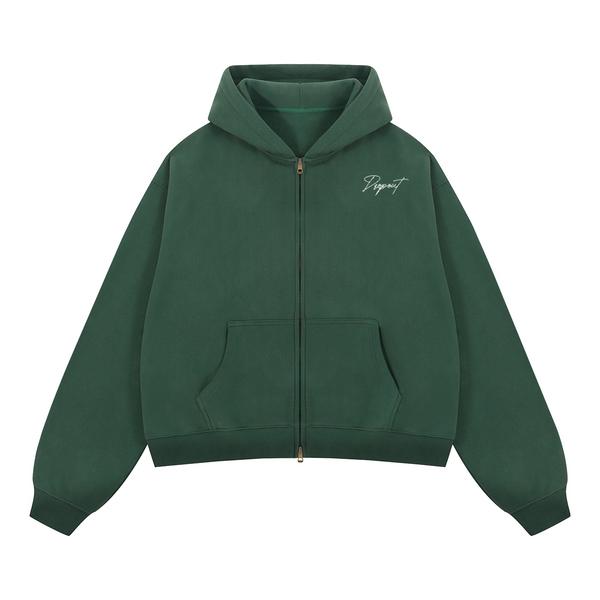 Signature Zip-up Hoodie in green