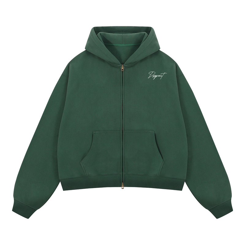 Signature Zip-up Hoodie in green