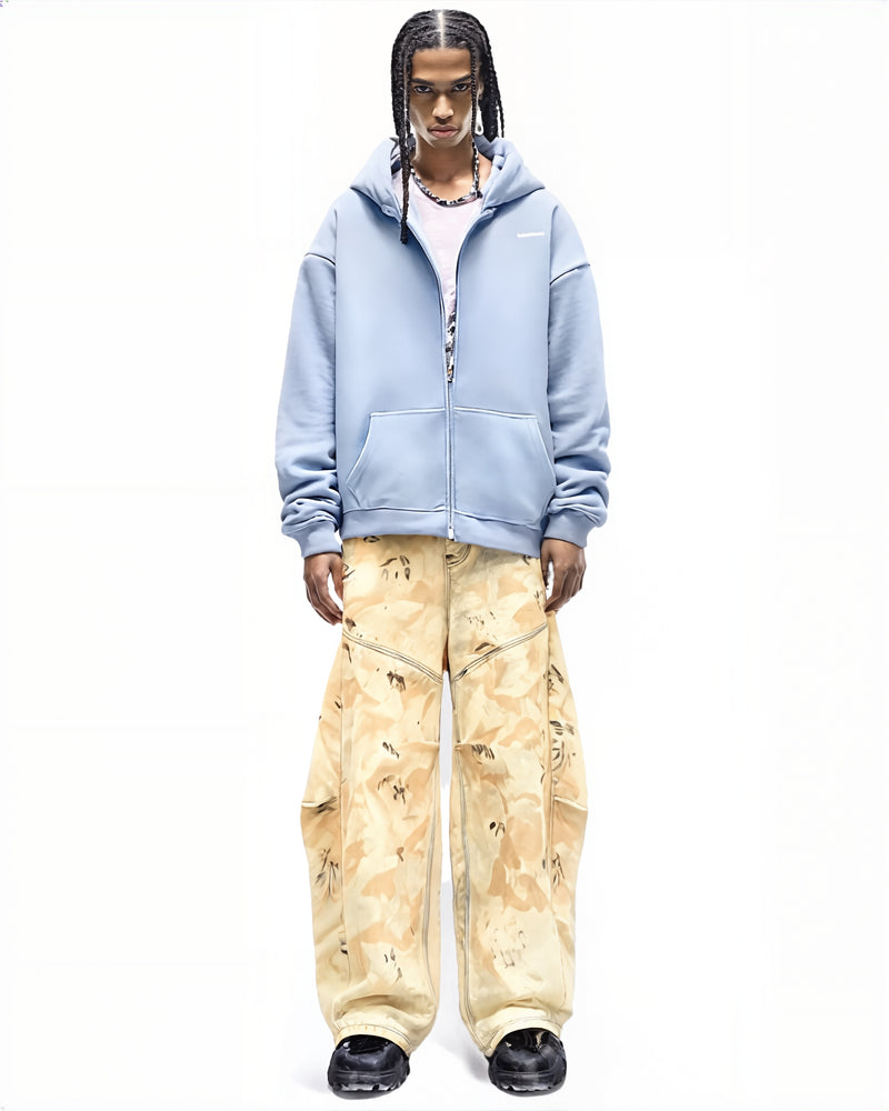 Gothic Logo ZIP-UP Hoodie in blue